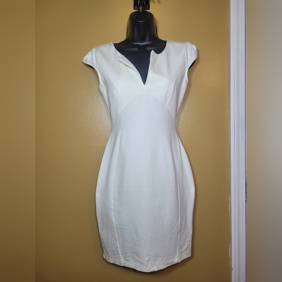 Lulu’s Sheath White Mini Dress Exposed Zipper sz S - Picture 1 of 10